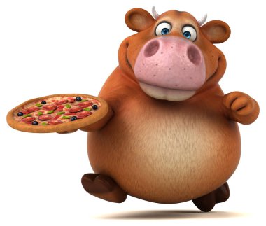 çizgi film karakteri pizza holding 