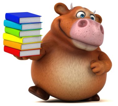 kitap tutan çizgi film karakteri 