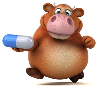 çizgi film karakteri holding hap 