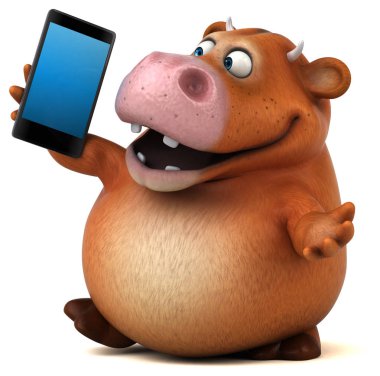 çizgi film karakteri Smartphone holding