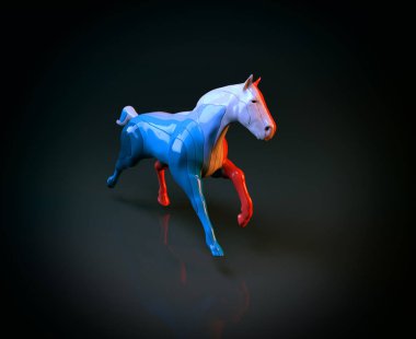 illüstrasyon, mavi at 