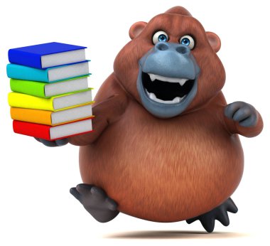 kitap tutan çizgi film karakteri 