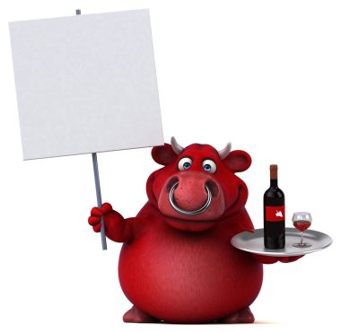 Kırmızı boğa holding şarap