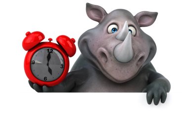 çizgi film karakteri holding saat 