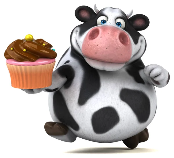 Personaje de dibujos animados celebración de cupcake —  Fotos de Stock