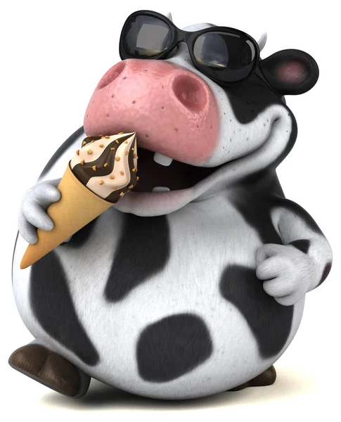 Cartoon character holding ice cream — Stock Photo, Image