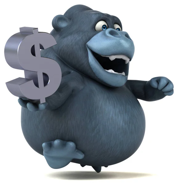 Cartoon character holding dollar — Stock Photo, Image