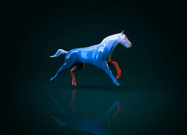 Иллюстрация, голубая лошадь — стоковое фото