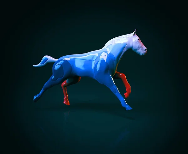 Illustration, blue Horse — Stock Photo, Image