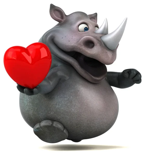 Cartoon character holding heart — Stock Photo, Image