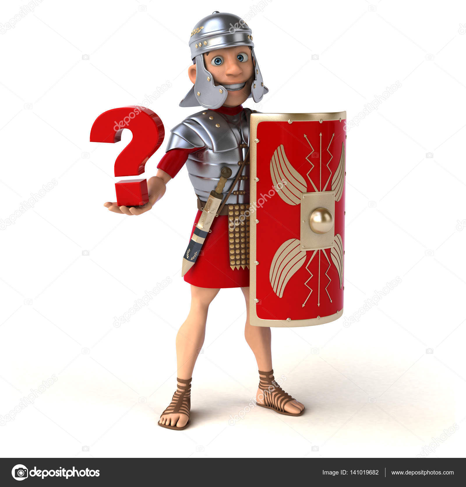 Soldier holding question mark ⬇ Stock Photo, Image by © julos #141019682