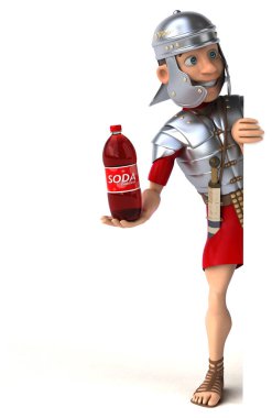 soldier holding soda clipart
