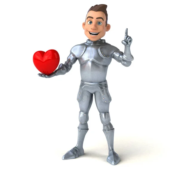 Knight holding heart — Stock Photo, Image