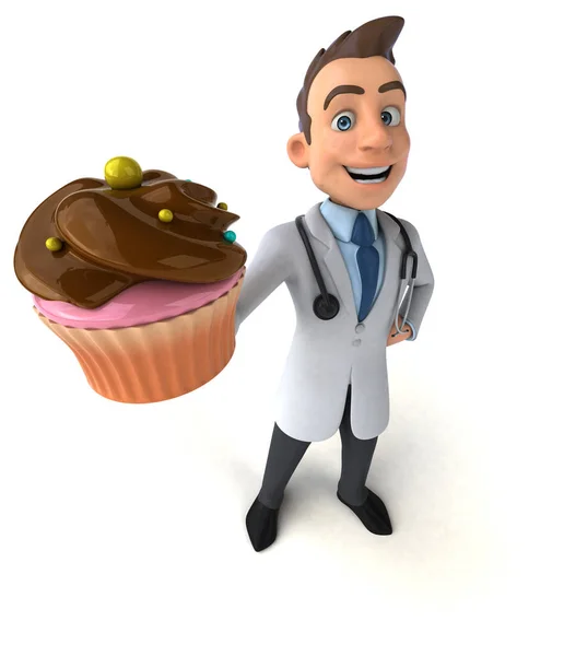 Ο γιατρός εκμετάλλευση cupcake — Φωτογραφία Αρχείου