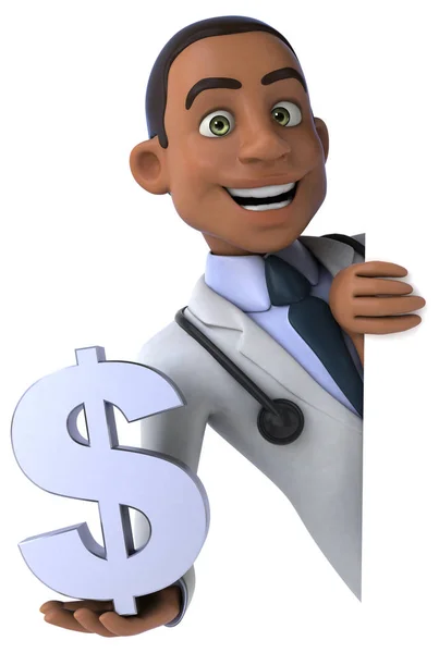 Doctor holding dollar — Stock Photo, Image