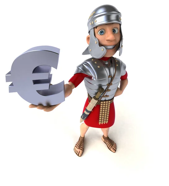 Soldat som har euro – stockfoto