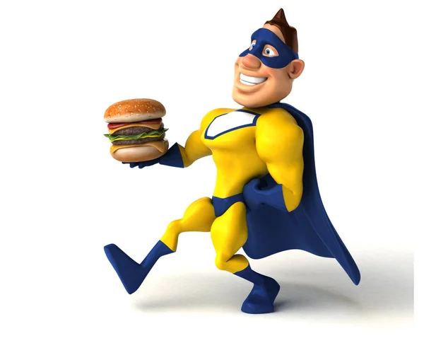 Superheld bedrijf Hamburger — Stockfoto