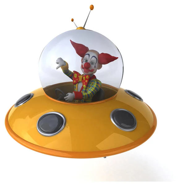 Clown in space ship — Stock Photo, Image