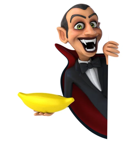 Vampiro segurando banana — Fotografia de Stock