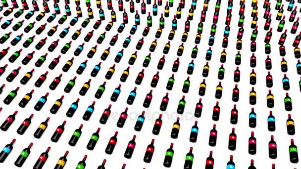 Şarap şişeleri - animasyon — Stok video