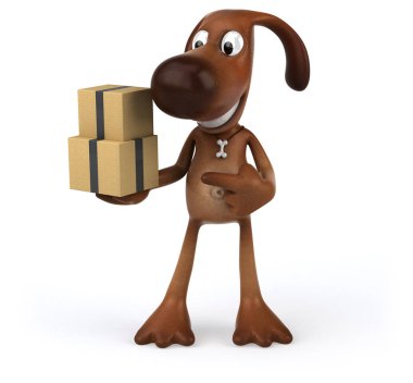 kutuları tutarak çizgi film karakteri