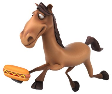 çizgi film karakteri hotdog holding