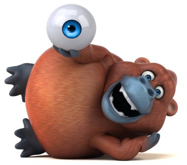 çizgi film karakteri holding göz