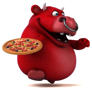 çizgi film karakteri pizza holding