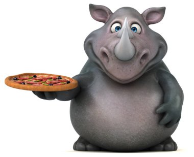 çizgi film karakteri pizza holding