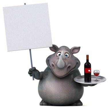 çizgi film karakteri şarap holding