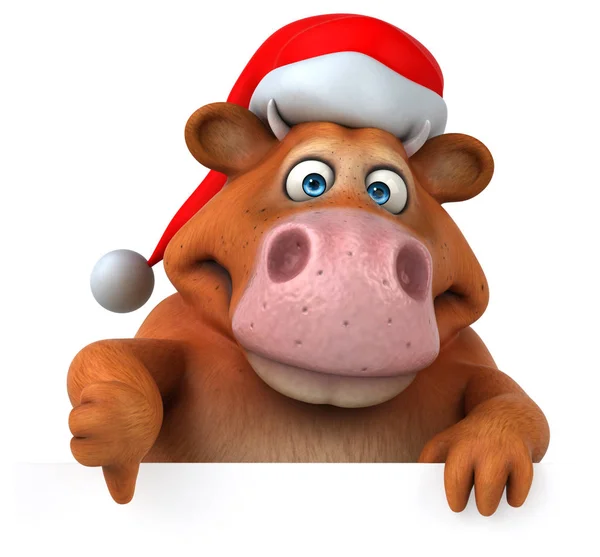 Cartoon character wearing santa's hat — Stock Photo, Image