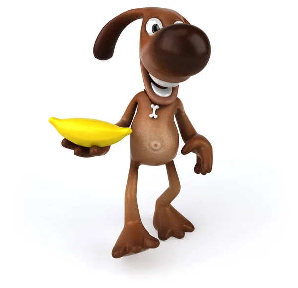 Kreslená postava hospodářství banán — Stock fotografie