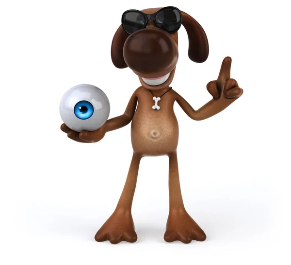 Personagem de desenho animado segurando olho — Fotografia de Stock