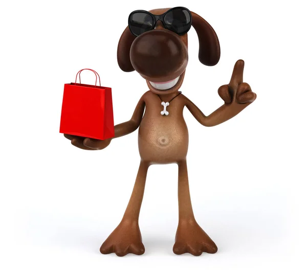 Cartoon character holding bag — Stock Photo, Image