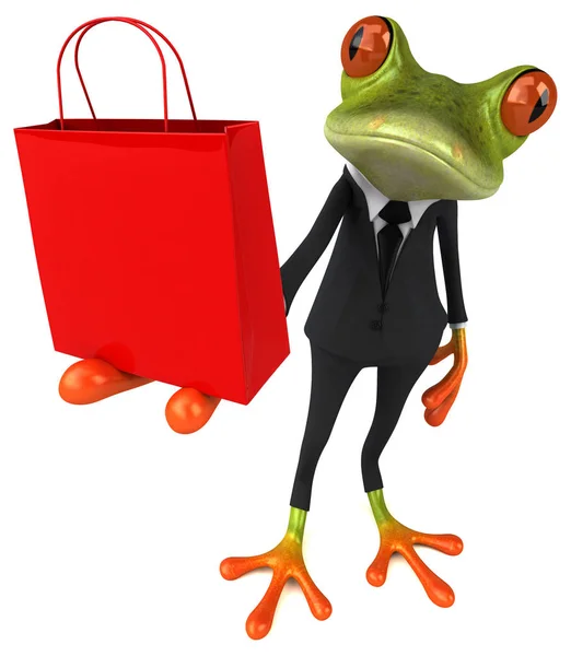 Frog holding bag — Stock Photo, Image