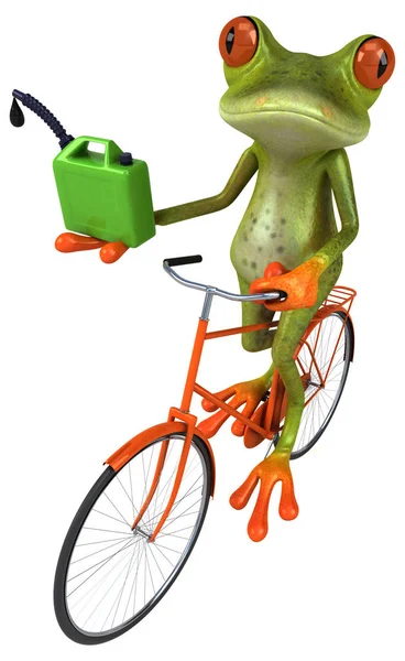 N frog holding oil — Stock Photo, Image