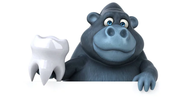 Personaggio dei cartoni animati con un dente — Foto Stock