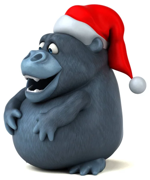 Cartoon character wearing santa's hat — Stock Photo, Image