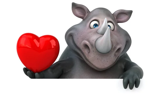 Personagem de desenho animado segurando coração — Fotografia de Stock