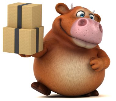 kutuları tutarak çizgi film karakteri