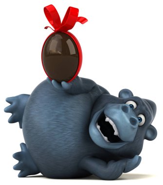 çizgi film karakteri holding Paskalya yortusu yumurta