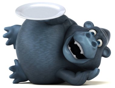 eğlenceli çizgi film karakteri plaka tutarak 