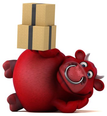 kutuları tutarak çizgi film karakteri