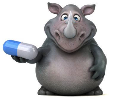 çizgi film karakteri holding hap  