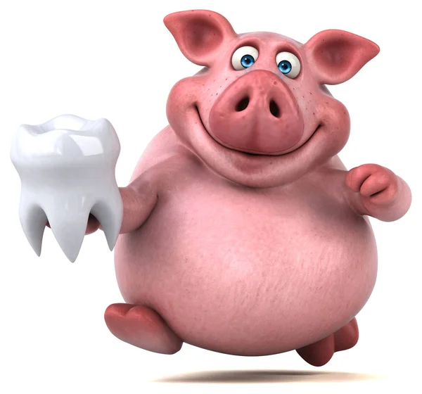 Cartoon znaków gospodarstwie zębów — Zdjęcie stockowe