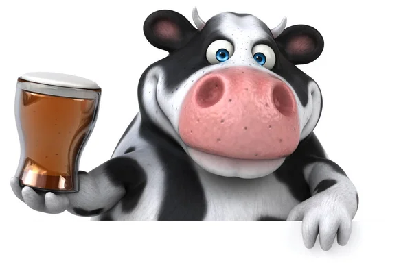 Веселий персонаж мультфільму тримає пиво — стокове фото
