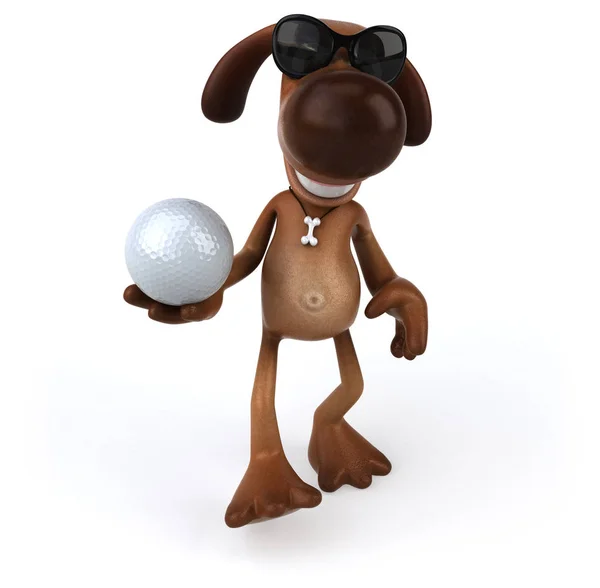Divertido personagem de desenho animado segurando bola — Fotografia de Stock