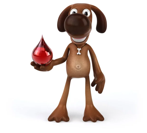 Personagem cartoon segurando gota de sangue — Fotografia de Stock