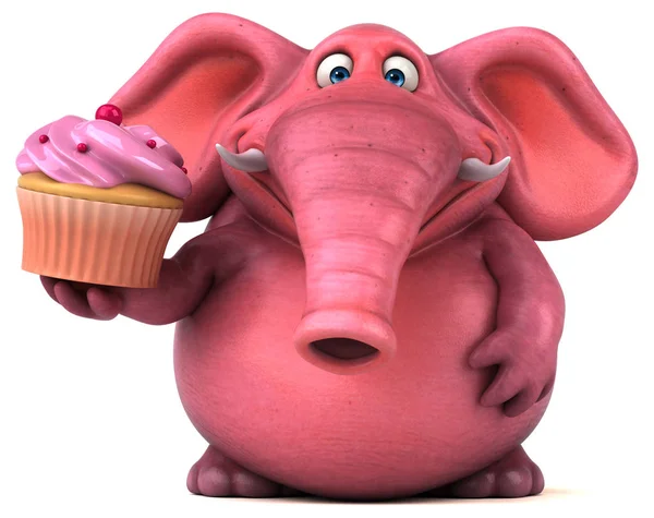 Personaggio dei cartoni animati che tiene cupcake — Foto Stock