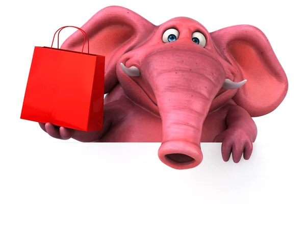 Cartoon  character holding bag — Stock Photo, Image